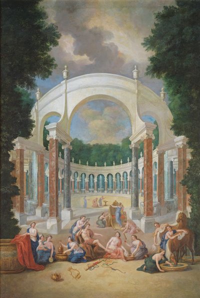 I boschetti di Versailles. Vista del Colonnato con Apollo e le Ninfe da Jean the Younger Cotelle